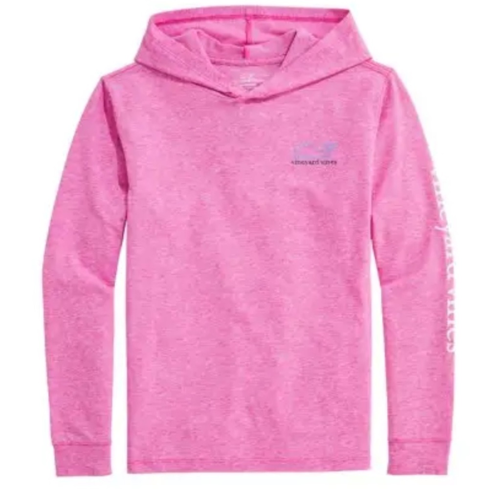 VINEYARD VINES Long Sleeve Hooded T-Shirt w/Whale Graphic XL Pink LIKE NEW!
